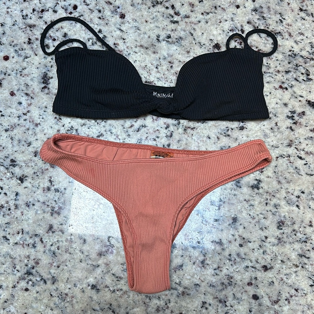 Minimale animale ribbed bikini
